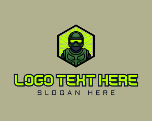 Soldier - Military Green Soldier logo design