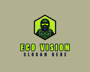 Military Soldier Hexagon logo design