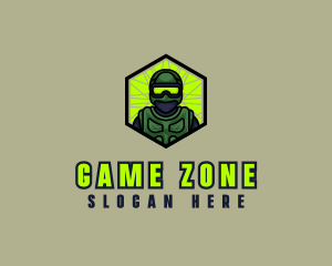 Military Soldier Hexagon logo design