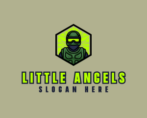Player - Military Soldier Hexagon logo design