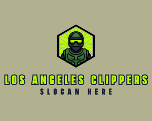 Team - Military Soldier Hexagon logo design