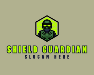 Defender - Military Soldier Hexagon logo design
