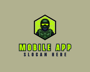 Twitch - Military Soldier Hexagon logo design