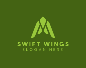 Swallow - Wings Flight Letter A logo design