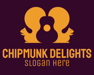 Chipmunk - Abstract Guitar Squirrels logo design