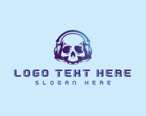 Audio - Music Skull Headphones logo design