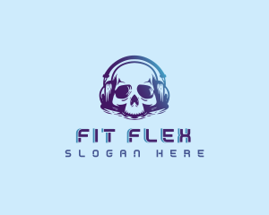 Skull - Music Skull Headphones logo design