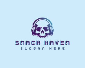 Music Skull Headphones logo design