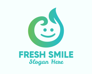 Smiling Droplet Plant logo design