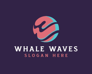 Wave Circle Letter W logo design