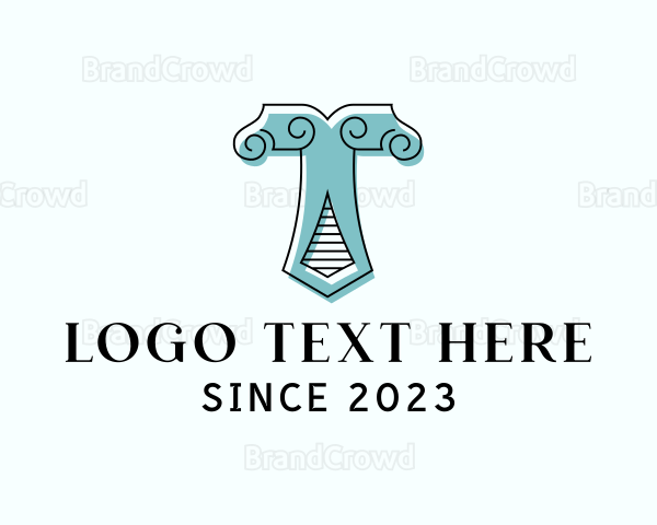 Ornate Pillar Letter T Logo