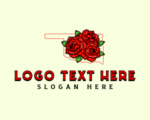 Outdoor - Oklahoma Rose Flower logo design