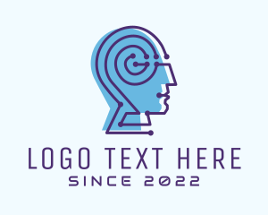 Psychotherapy - Technology Human Cyber Technician logo design