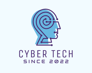Cyber - Technology Human Cyber Technician logo design