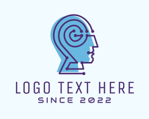 Cyber - Technology Human Cyber Technician logo design