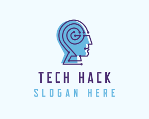 Technology Human Cyber Technician logo design