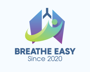 Bronchitis - Respiratory Lung Person logo design