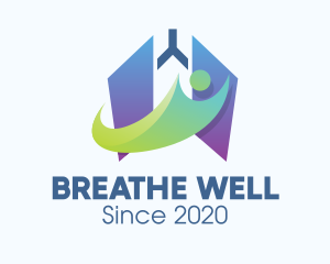 Asthma - Respiratory Lung Person logo design