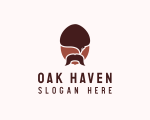 Acorn Mustache Man logo design