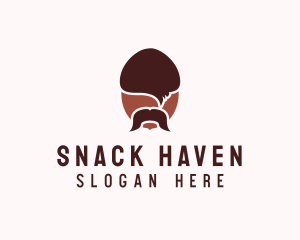 Acorn Mustache Man logo design