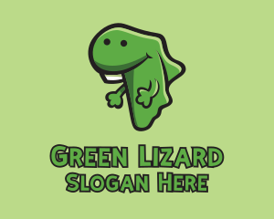 Green African Lizard  logo design