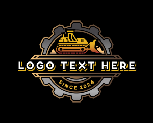 Heavy Duty - Bulldozer Cogwheel Contractor logo design