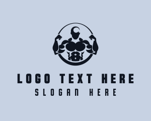 Muscular - Weightlifter Fitness Gym logo design