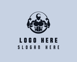 Man - Weightlifter Fitness Gym logo design