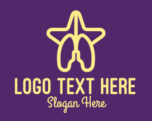 Body Organ - Yellow Lungs Star logo design
