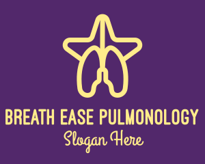 Pulmonology - Yellow Lungs Star logo design