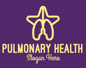 Pulmonary - Yellow Lungs Star logo design