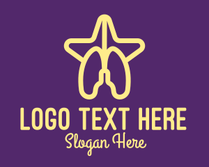 Lung - Yellow Lungs Star logo design