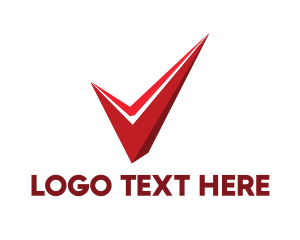 Verified - Red Abstract Check logo design