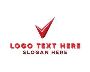 Verified - Red Abstract Check logo design
