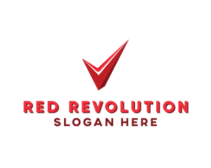 Red Abstract Check logo design