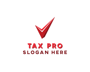 Tax - Red Abstract Check logo design