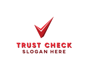 Verify - Red Abstract Check logo design