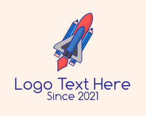 Transportation - Pencil Rocket Ship logo design