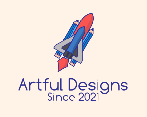 Pencil Rocket Ship  logo design