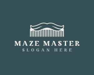 Mustache Comb Barbershop Logo