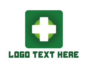 Green Square - Medical Green Cross App logo design