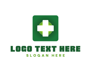 Drug Store - Medical Green Cross App logo design