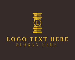 Decor - Gold Pillar Structure logo design