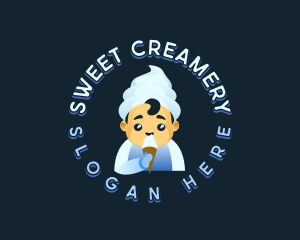 Ice Cream Dessert Boy logo design