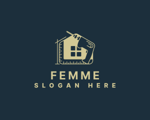 Home Construction Drill logo design