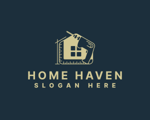Housing - House Construction Drill logo design