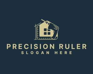 Ruler - House Construction Drill logo design