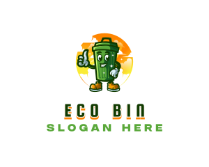 Bin - Garbage Trash Bin Mascot logo design