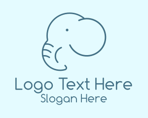 Trunk - Blue Elephant Monoline logo design