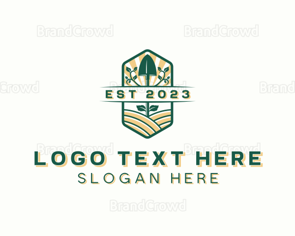 Landscaping Shovel Garden Logo